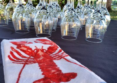 Sierra Vista - Events - Lobster Boil Towel and Wine Glasses